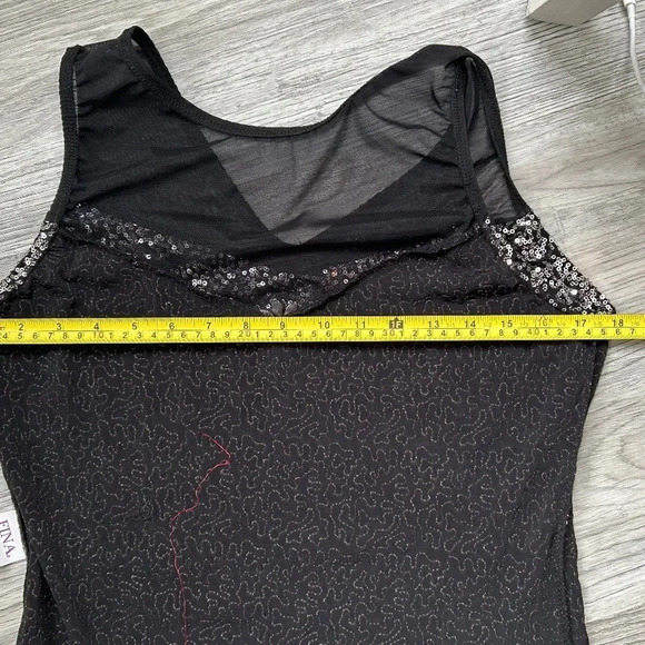 1920's Style Black  Sequin  Mini Dress  w/ Fringe by Fina LA - Picture 8 of 12